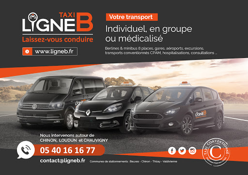 Taxi Ligne B - Chinon | Loudun | Chauvigny | Valdivienne. Tarif fixé à l'avance - Paiement CB - Véhicules de confort - Taxi conventionné CPAM
